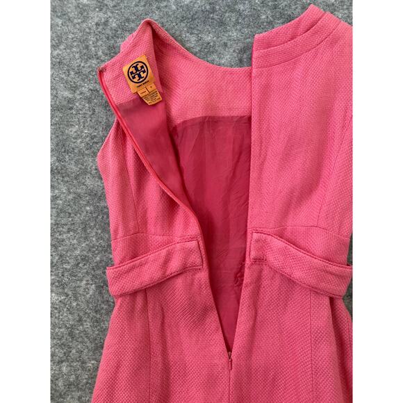 Tory Birch Dress Womens Size 0 Pink Linen Silk Cotton Blend Sleeveless - Picture 11 of 11